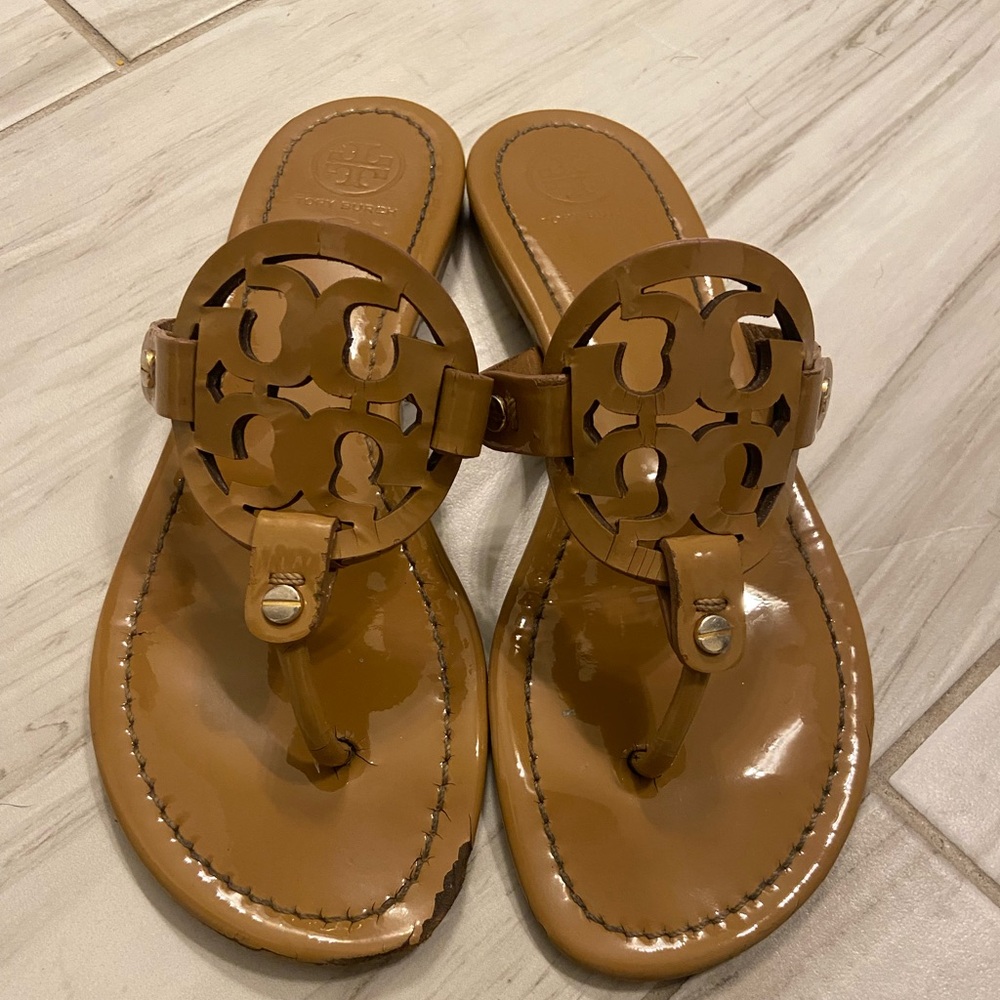 Tory Burch Miller Sandals Patent Leather